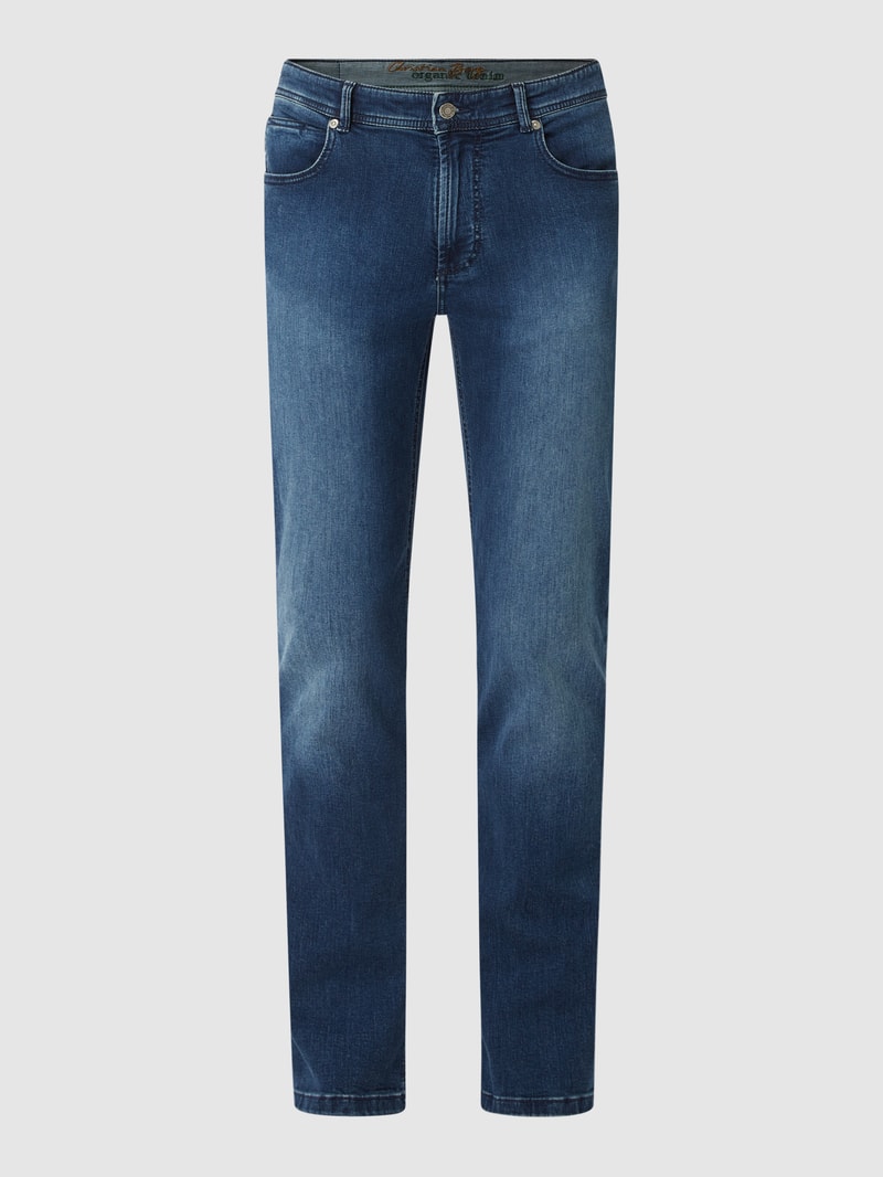 Straight Fit Jeans mit Brand-Detail in royalblau