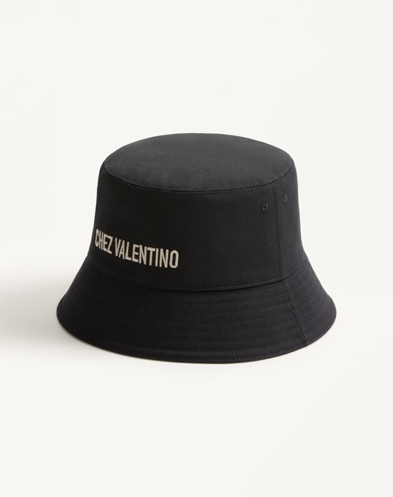 Chez Valentino Bomuldsbøllehat Med Broderi