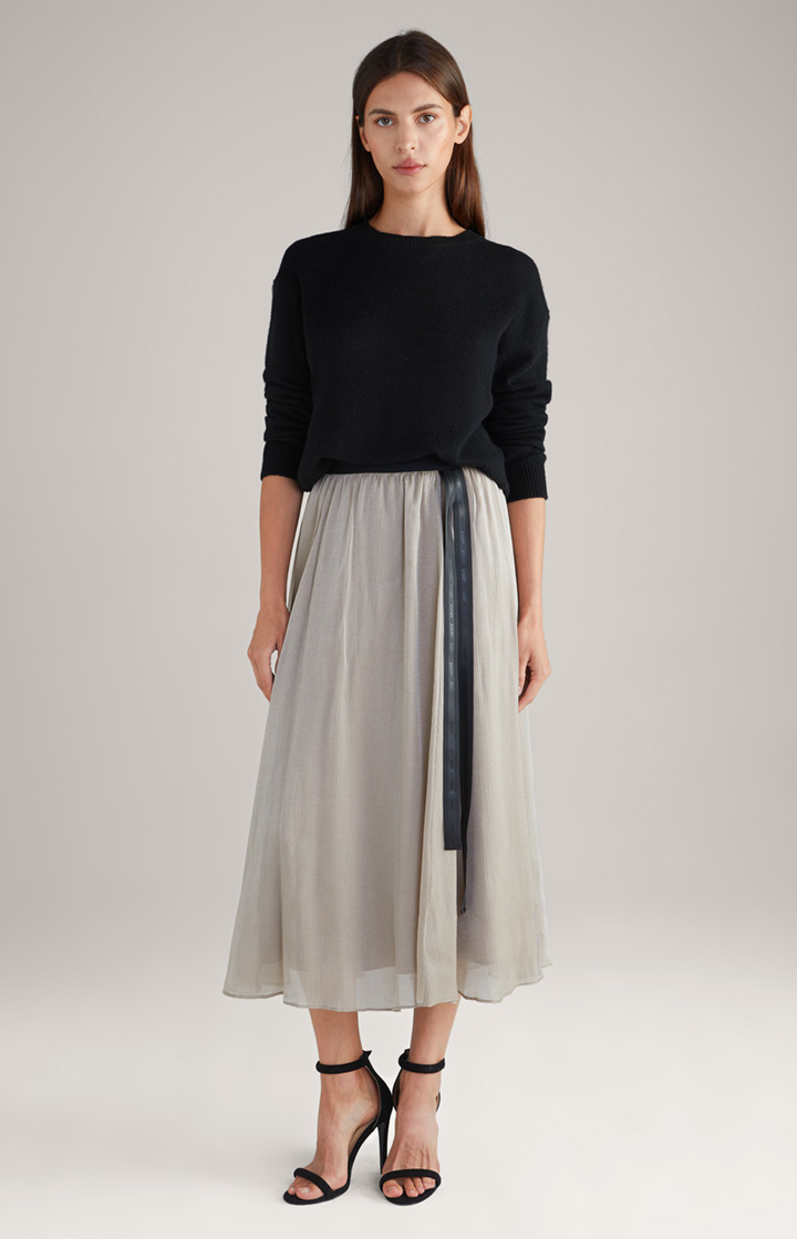 Crêpe-Organza-Rock in Beige