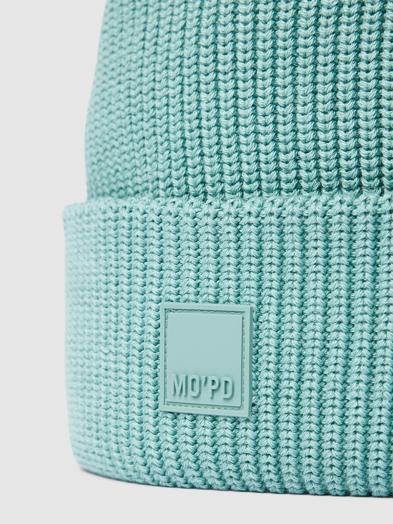 Beanie mit Label-Detail in mint