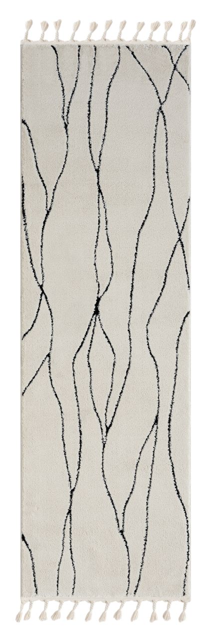 MyFlair Teppich Moroccan Refresh, 80 cm x 250 cm, Farbe weiß, rechteckig, Florhöhe 19mm