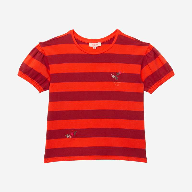 T-shirt fille rayures orange Catimini