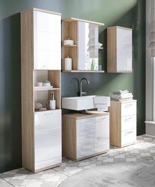 byLIVING Spiegelschrank Nebraska Breite 60 cm, mit großer Spiegeltür und viel Stauraum