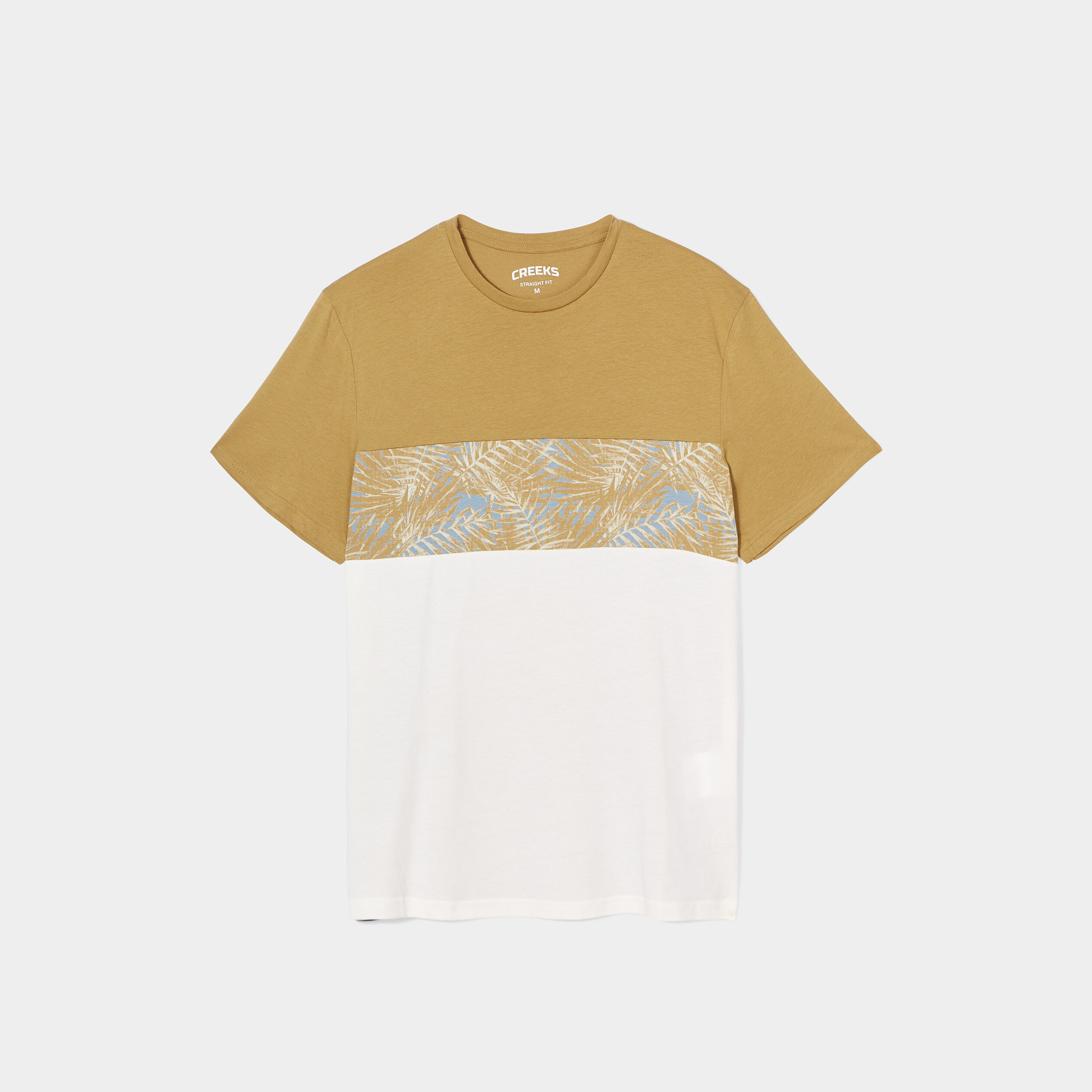 T-shirt manches courtes coton Creeks camel homme | La Halle