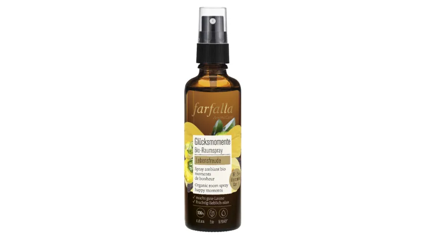 Farfalla Lebensfreude Vanille-Mandarine Glücksmomente Bio-Raumspray 75 ml