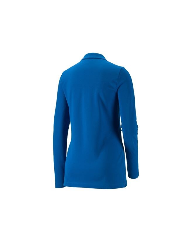 e.s. Piqué-Polo Longsleeve cotton stretch,Damen