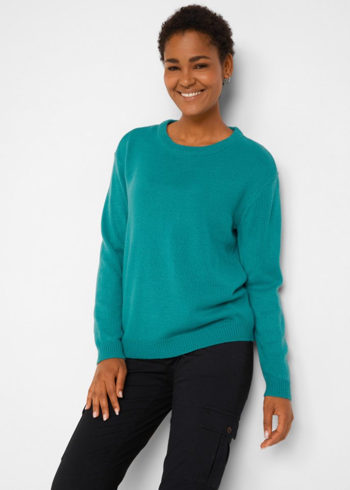 Strick-Pullover mit Rundhals-Ausschnitt