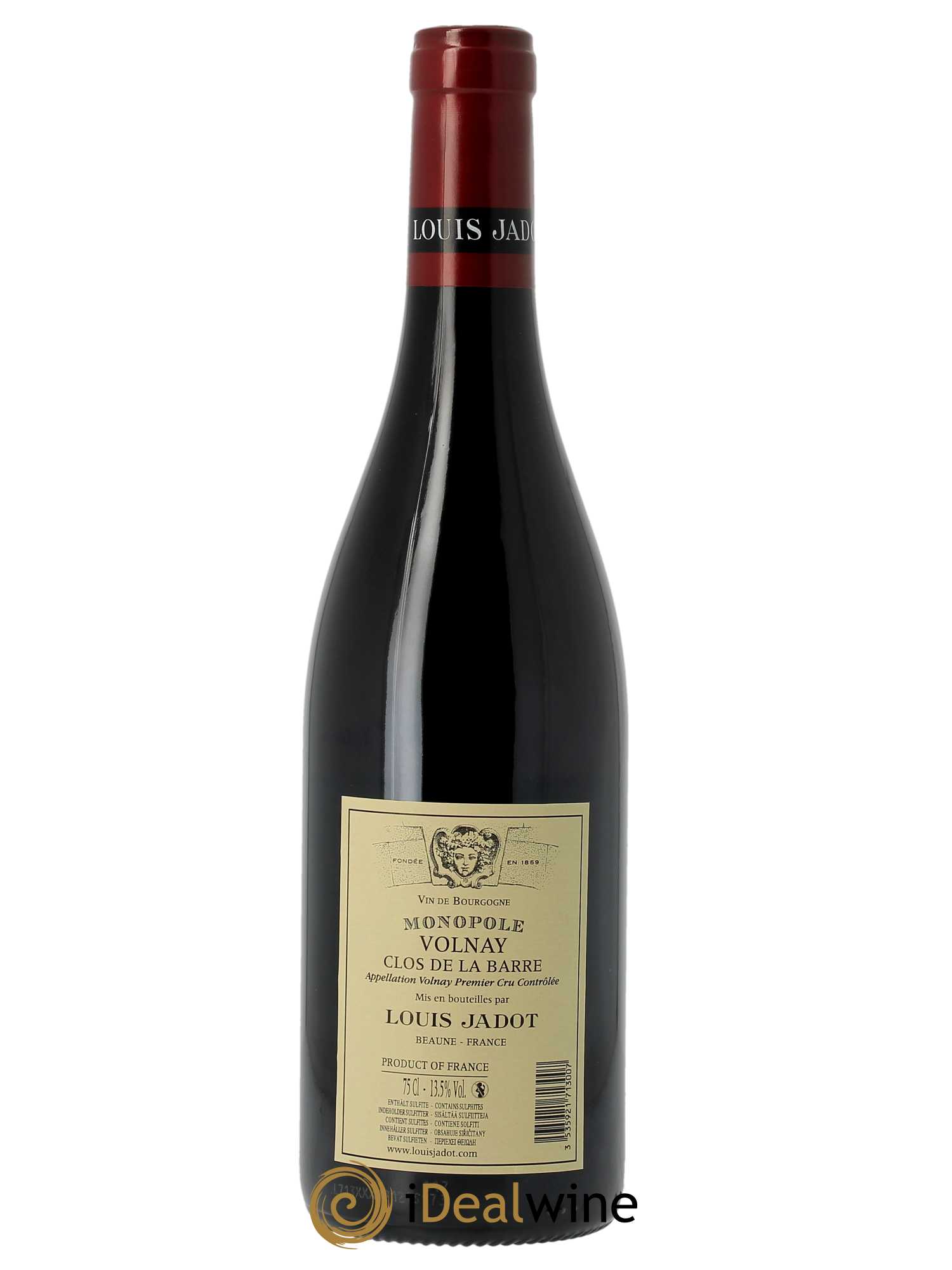 Volnay 1er Cru Clos de la Barre Monopole Maison Louis Jadot  2021 - Lot de 1 Bouteille
