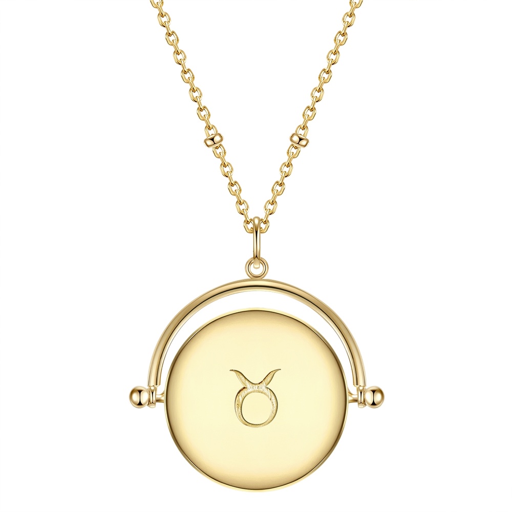 Glanzstücke München Collier en argent Zodiaque Taureau Argent sterling Oxyde de zirconium (CZ) en Or  collier