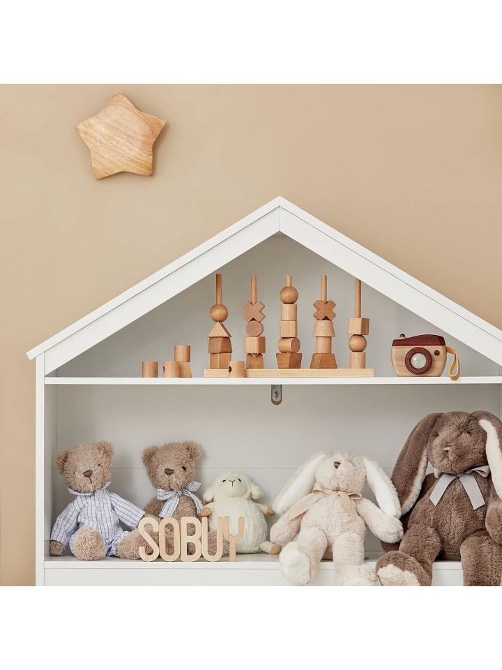 SoBuy Bücherregal in Weiß - (B)91 x (H)114 x (T)30cm günstig kaufen onesize