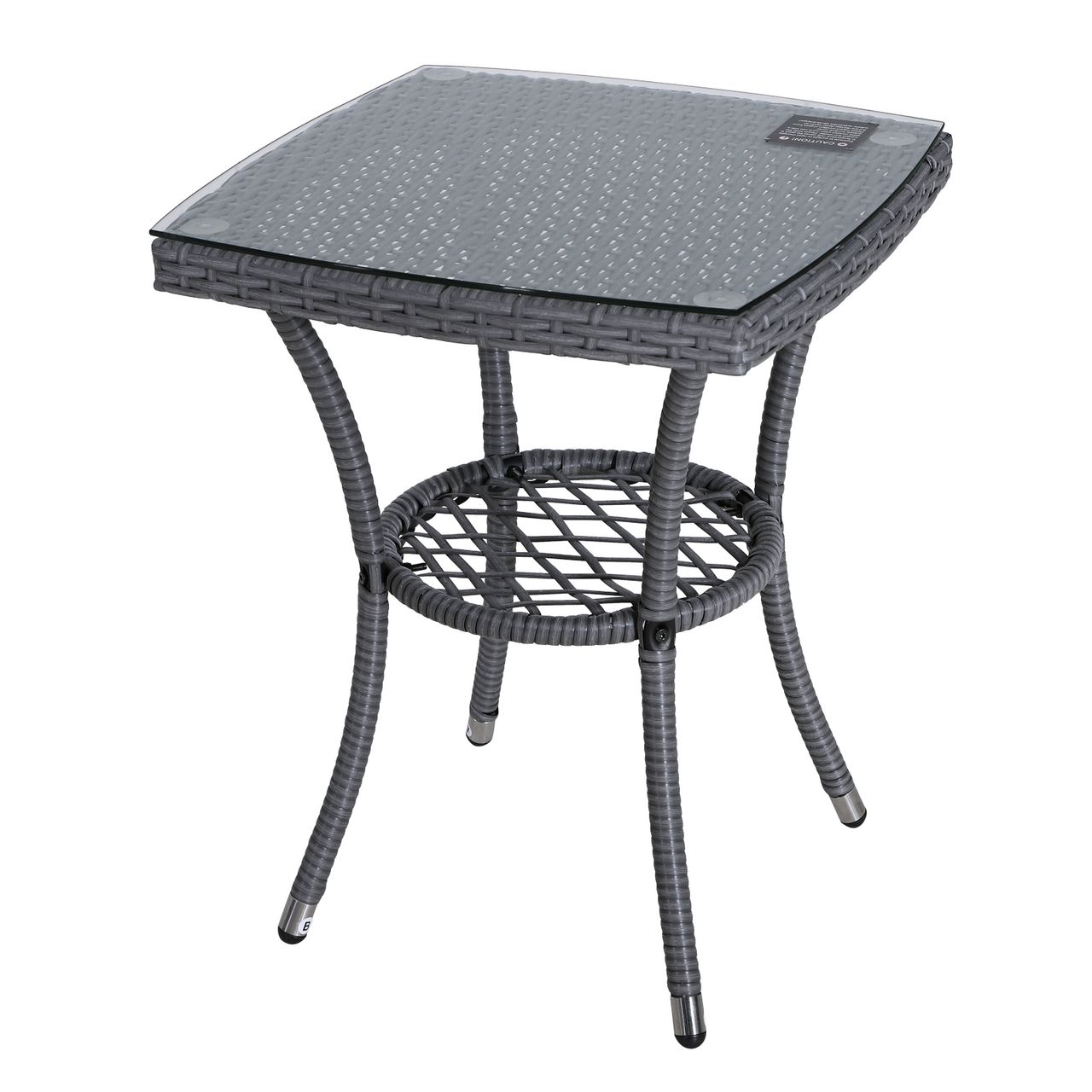 Outsunny 3-tlg. Balkonmöbel Set Sitzgruppe Rattan Gartenset Polyrattan Grau