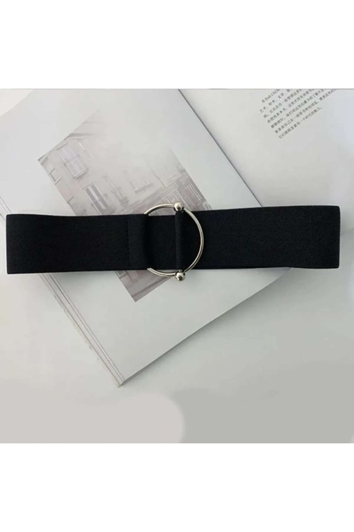 Fiori  Elastischer Damengürtel mit Ring und Neckholder-Schnalle, Jackengürtel, Hemdgürtel, Kleidergürtel