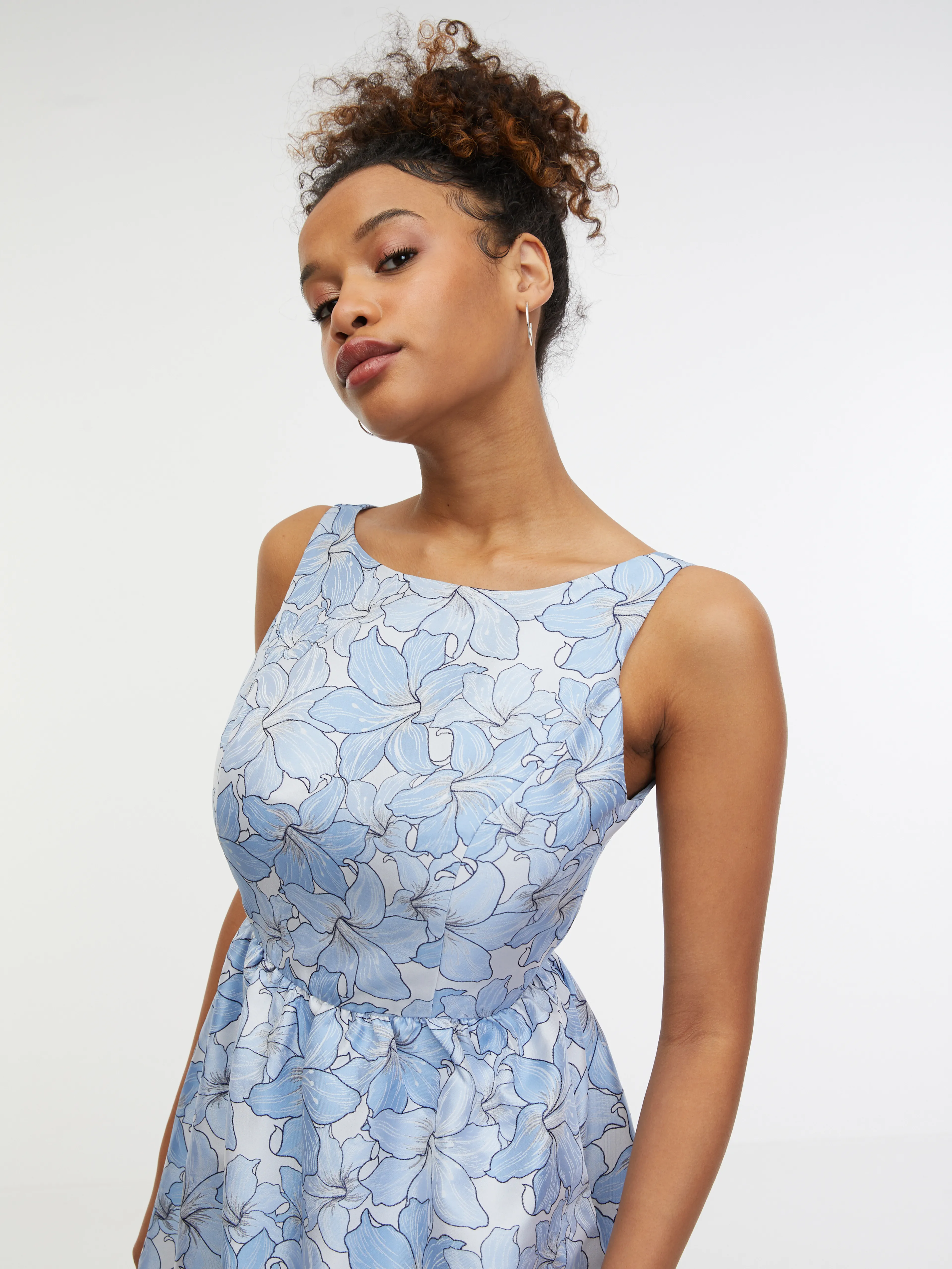 Hellblaues Damen-Blumenkleid ORSAY