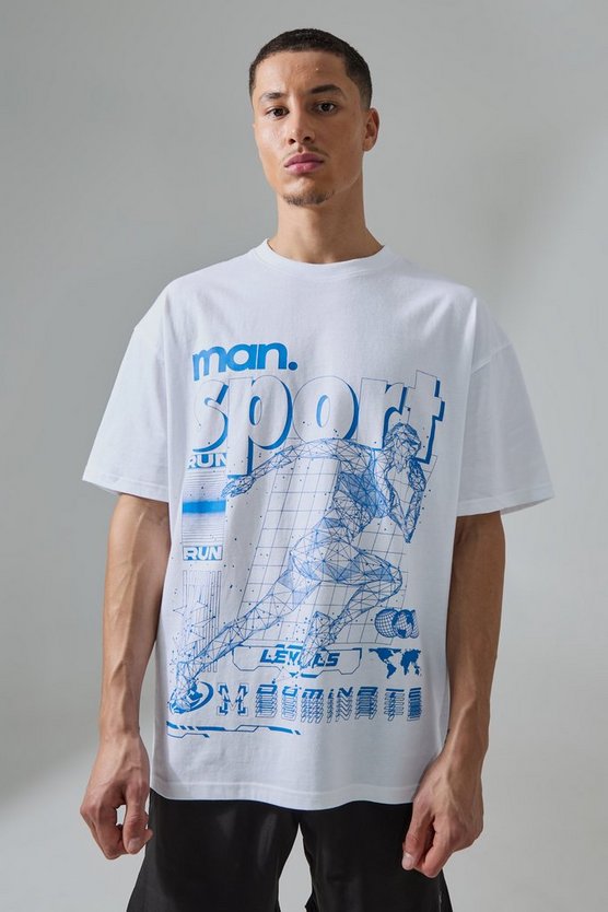 Oversize T-Shirt mit Active Print