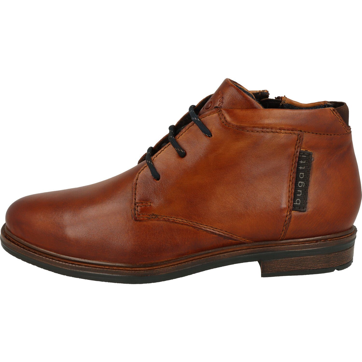 bugatti Ruggiero 311-A8Z33-4100 Herren Schuhe Stiefel Boots Leder Cognac Schnürstiefel echt Leder, seitlicher Reißverschluss