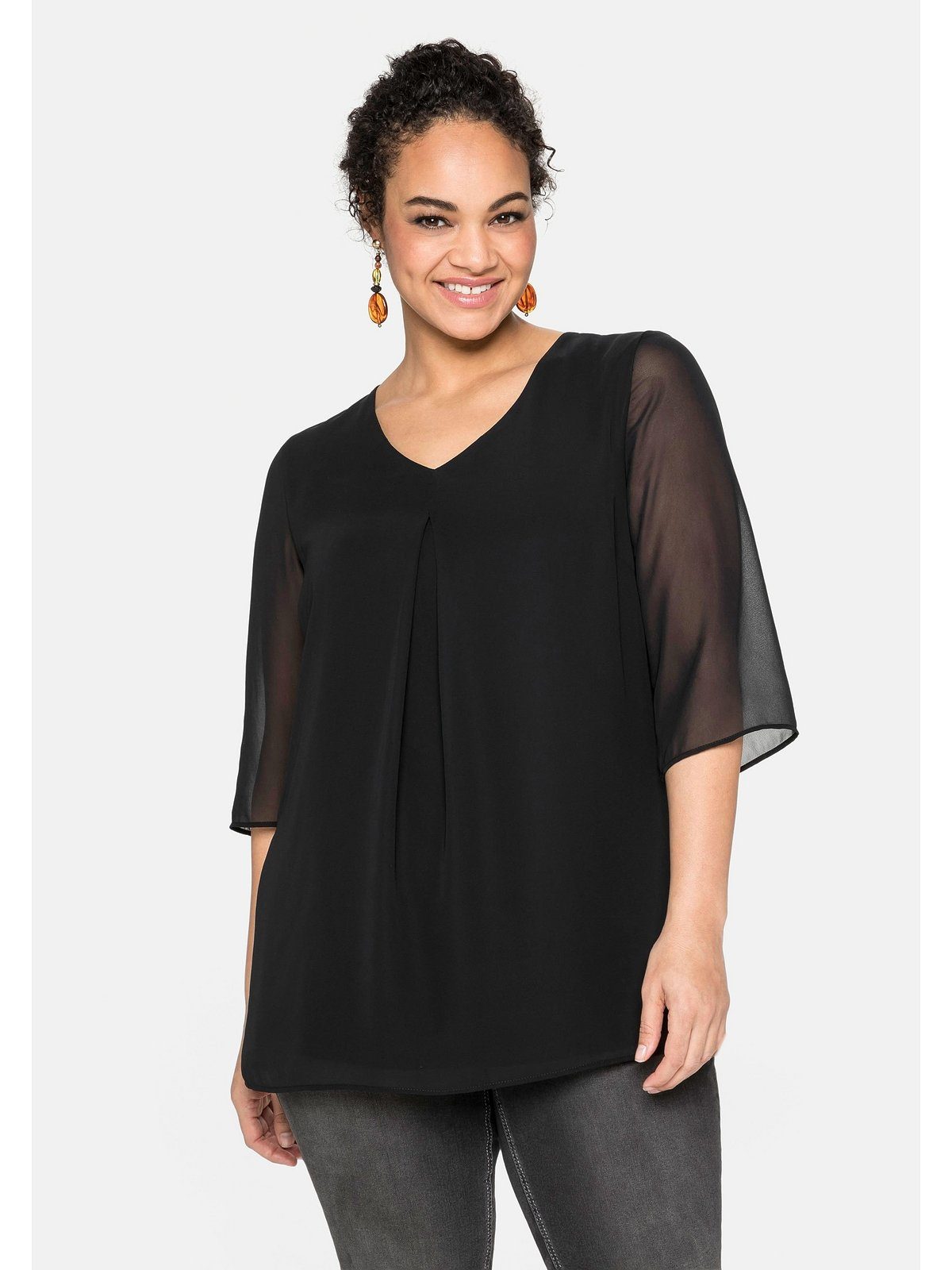 Sheego Tunika Große Größen im Lagenlook, mit Chiffon