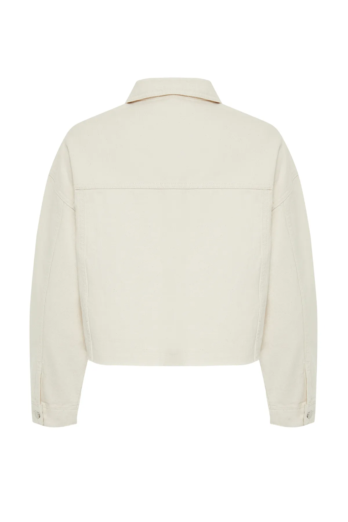 Trendyol Collection  Ecrufarbene Oversize-Jeansjacke TWOSS24CE00036