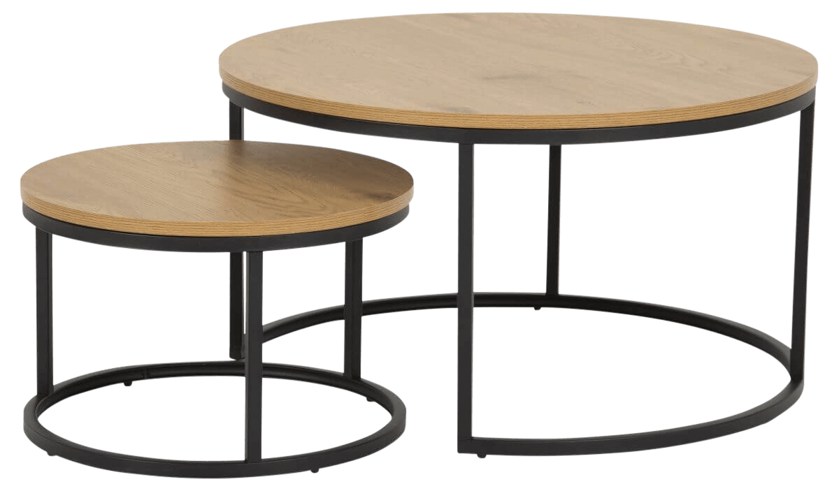 Couchtisch-Set Spiro Eiche Schwarz