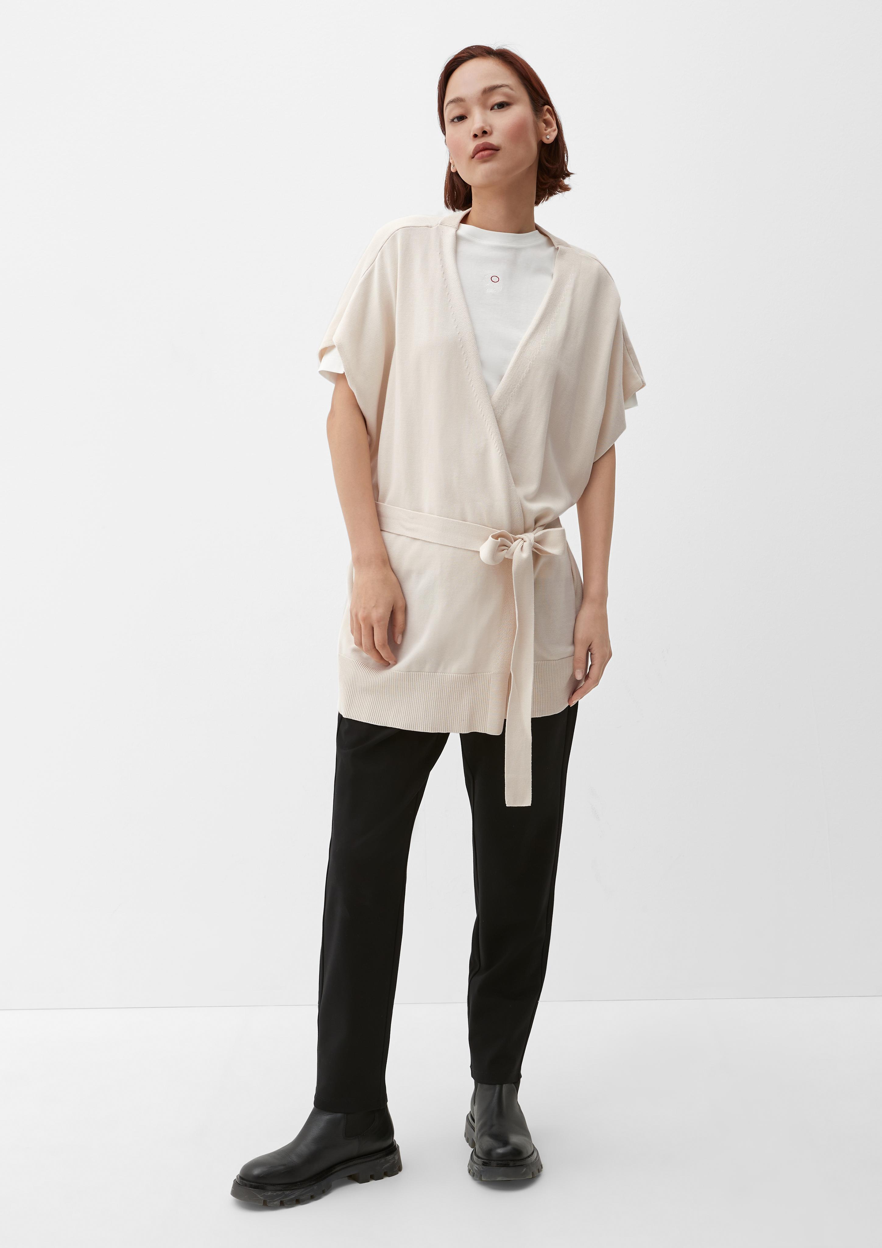 Strickponcho mit Bindegürtel  2127993-8009