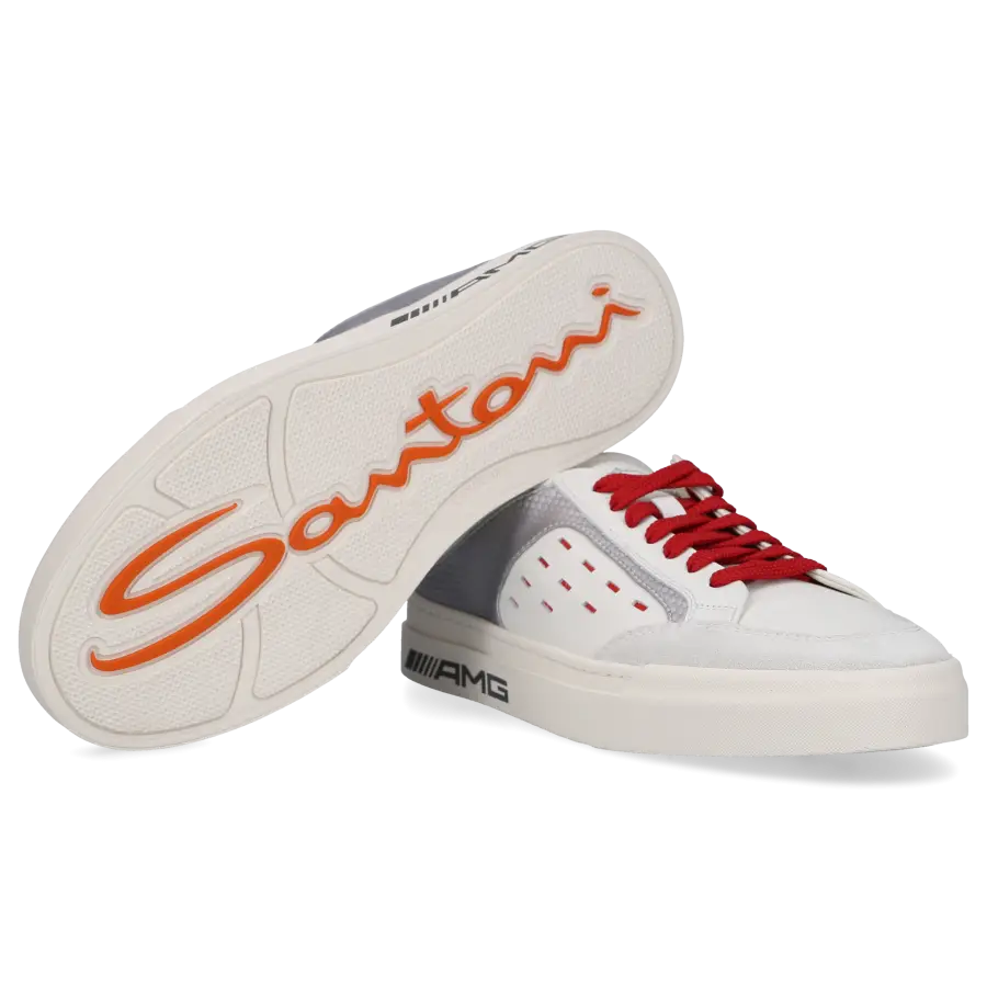 Santoni - Sneaker low AMG Kalbsleder - weiß