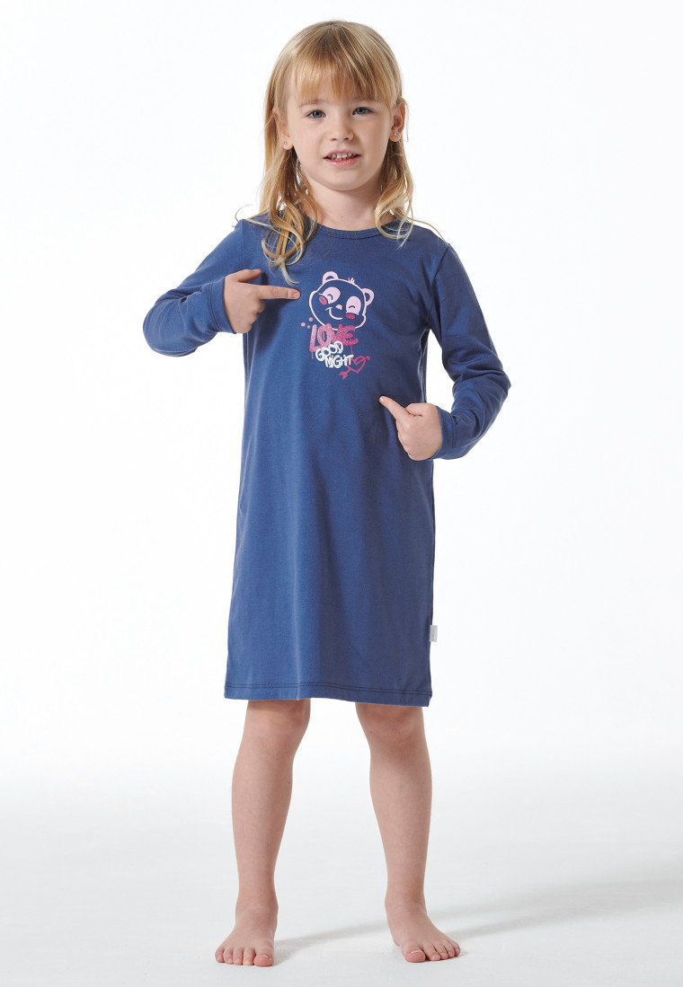 Nachthemd langarm Organic Cotton Panda blau - Girls World