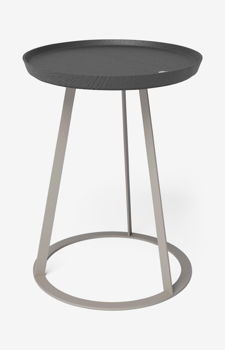 Beistelltisch JOOP! ROUND mit Raucheichenplatte, 45 x 52 cm in Taupe/Anthrazit