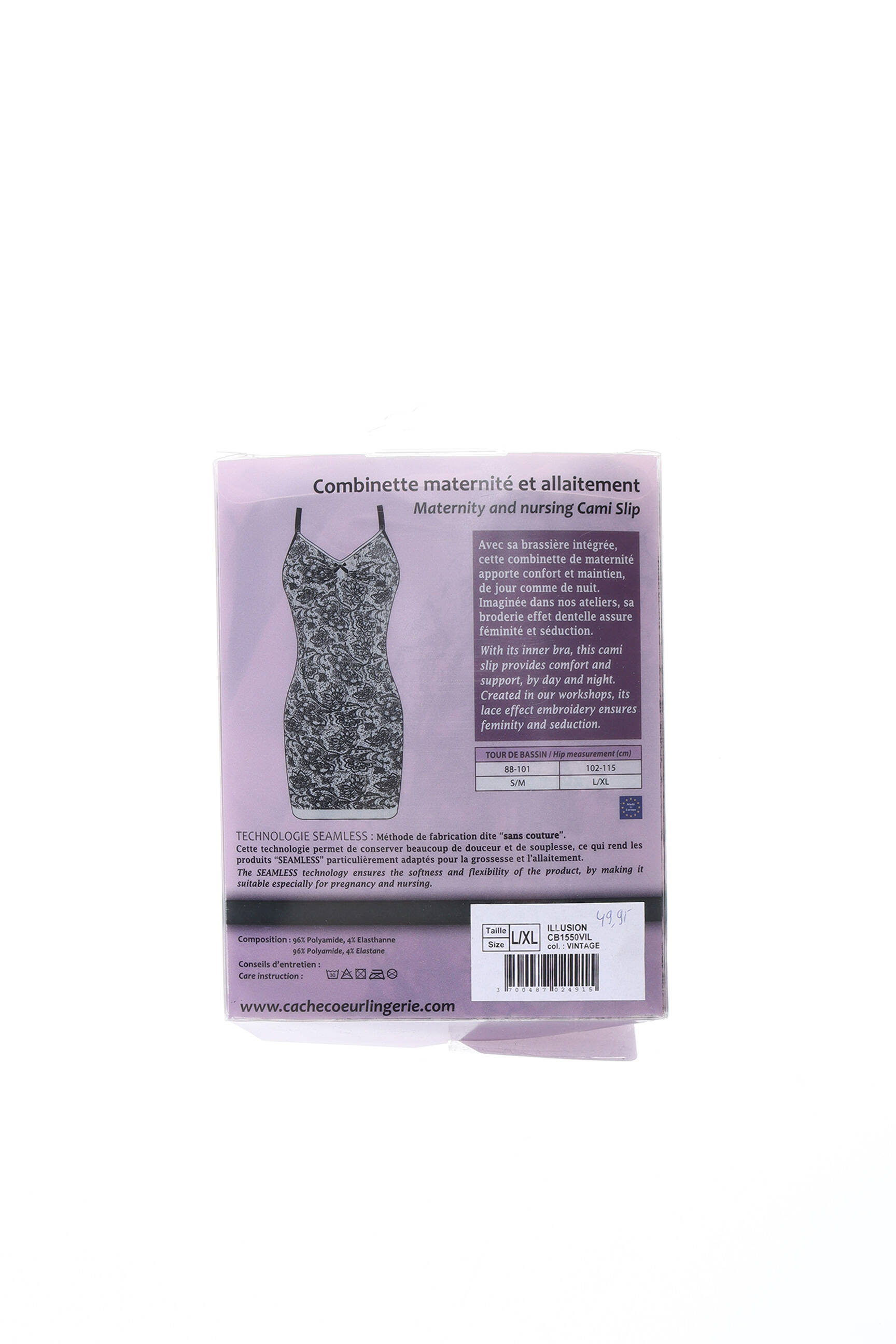 Cache Coeur Nuit Maternite Femme couleur violet