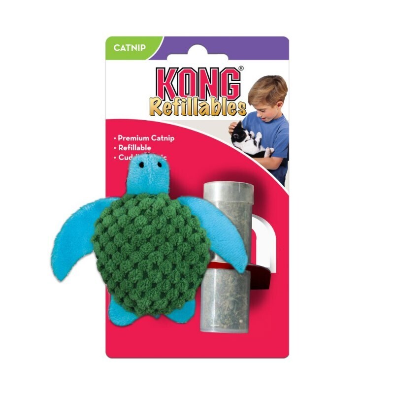 KONG Baldrian & Catnipspielzeug KONG Cat Refillables Turtle