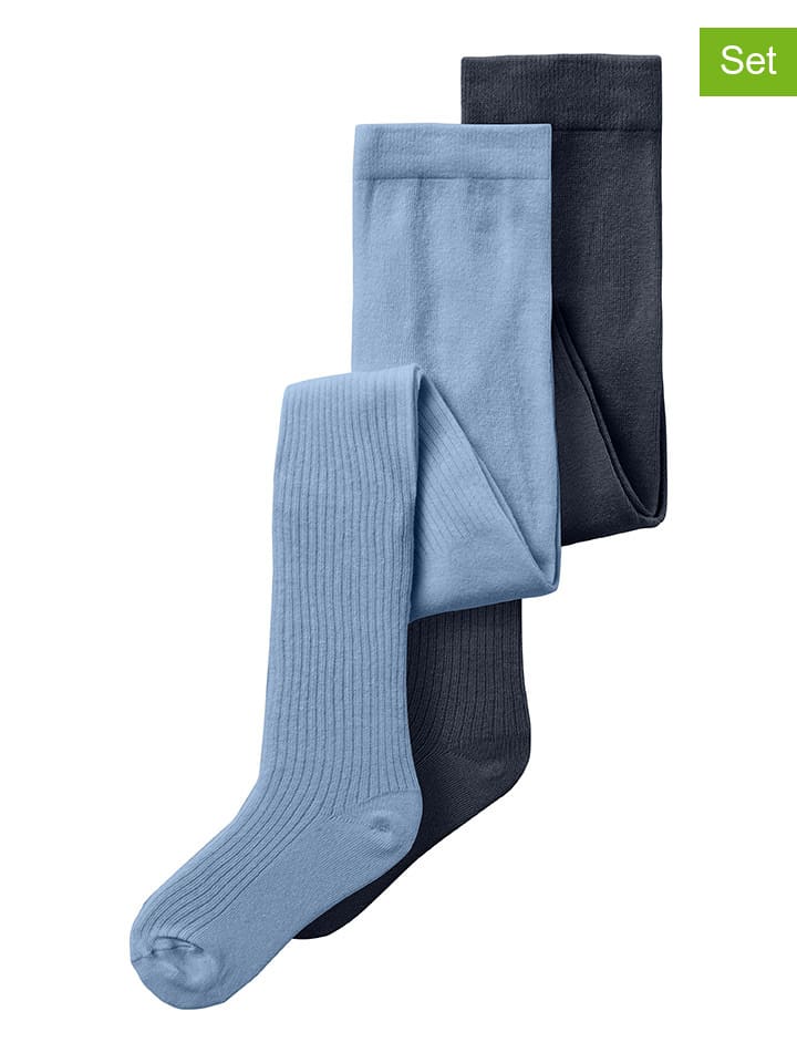name it 2er-Set: Strumpfhosen in Hellblau/ Dunkelblau günstig kaufen