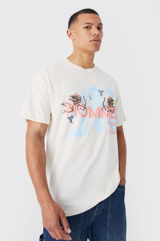 Tall Oversize T-Shirt mit Cupids Love Print