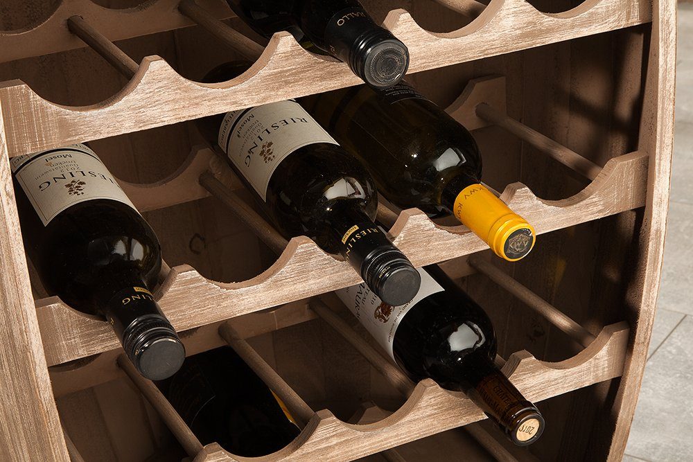riess-ambiente Weinregal BODEGA 80cm natur, Einzelartikel 1-tlg., Holz · Flaschen · Fass · Pinie