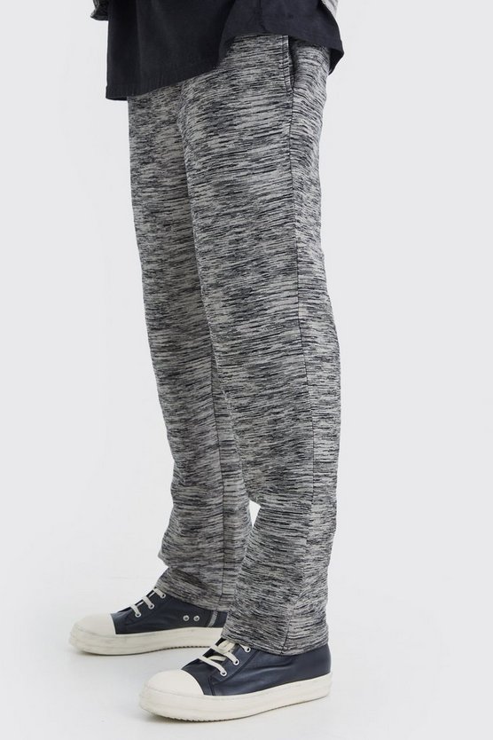 Gerade Jacquard Cargo-Hose mit elastischem Bund