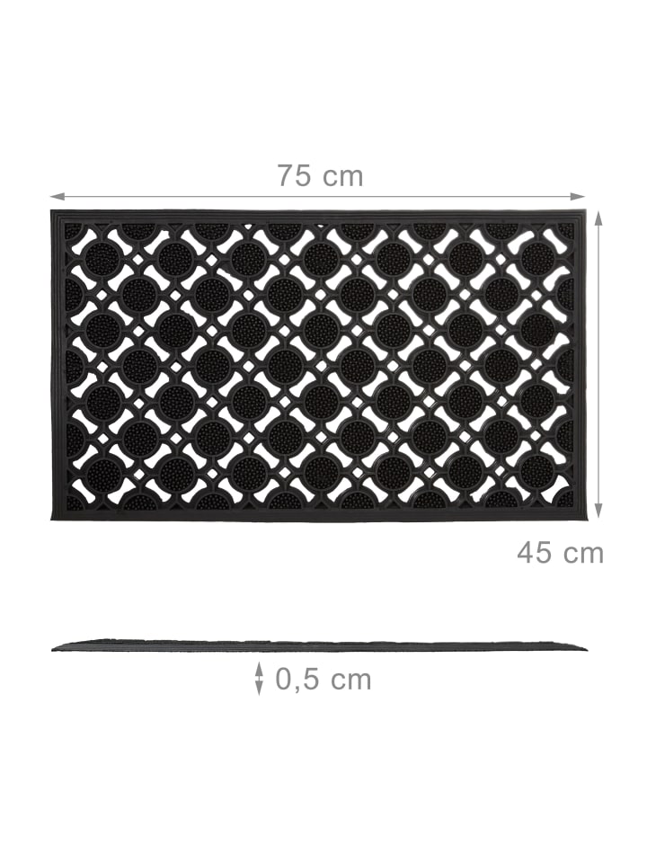 relaxdays Fußabtreter in Schwarz - 75 x 45 cm günstig kaufen onesize