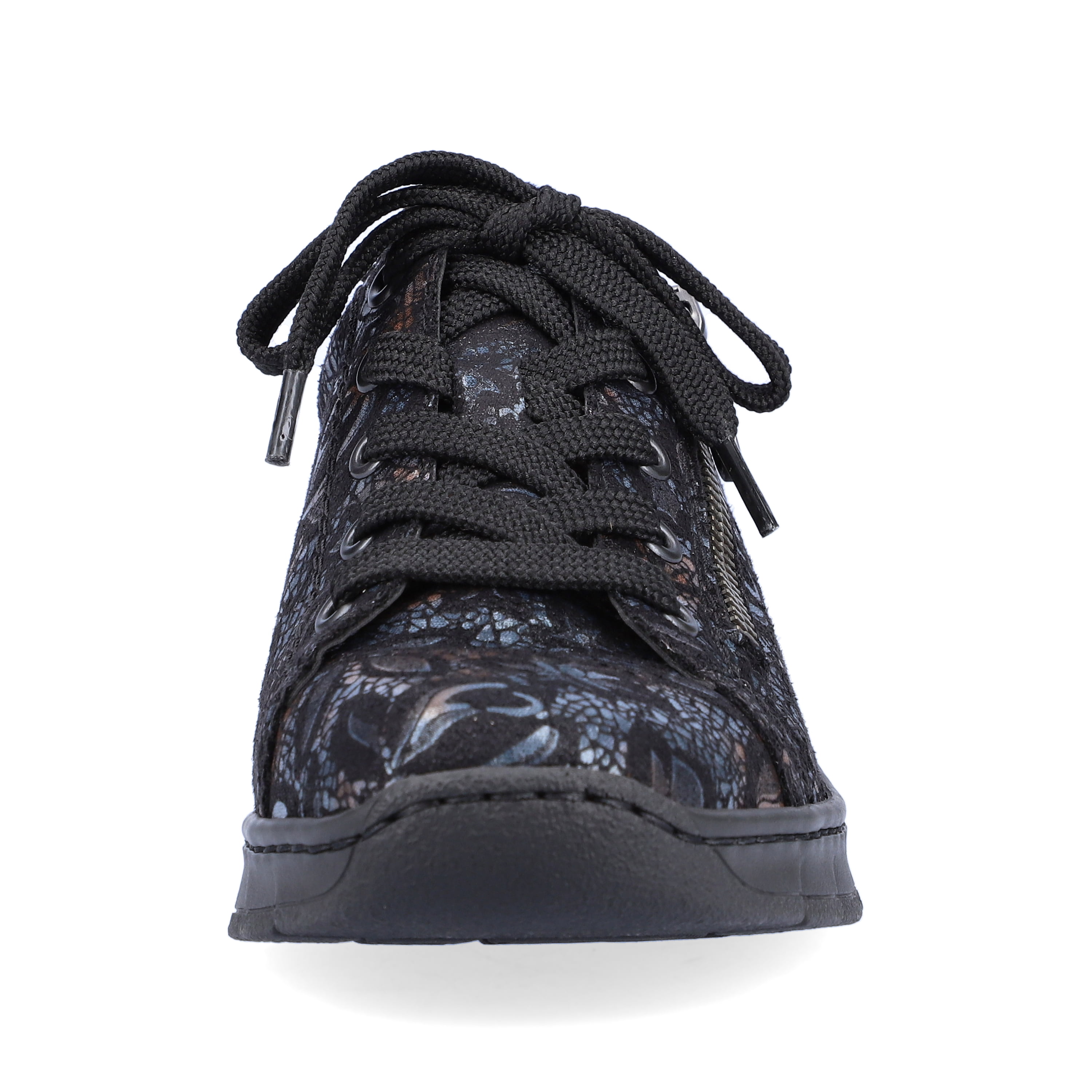 Rieker Damen Schnürschuhe schwarz-metallic