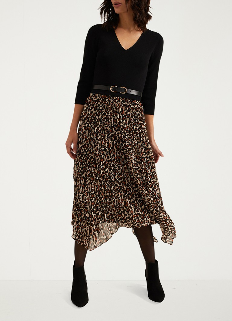 Vestido midi plisado de punto fino Josephine de Phase Eight
