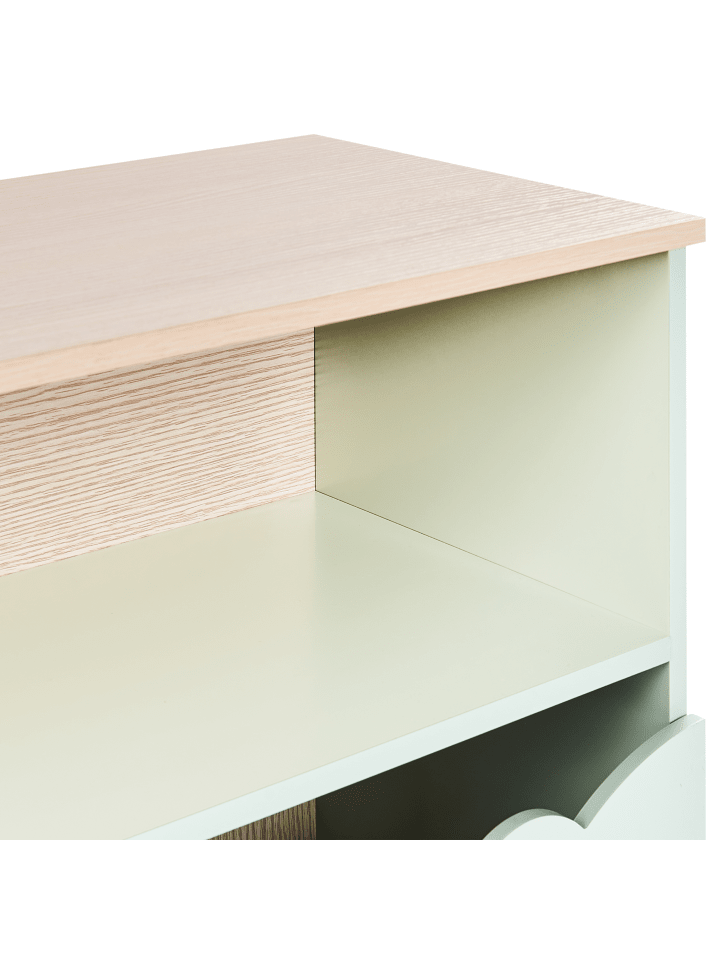Beliani Sideboard LACKEY in Grün/Heller Holzfarbton - (W) 70 x (H) 74 x (L) 30 cm günstig kaufen onesize