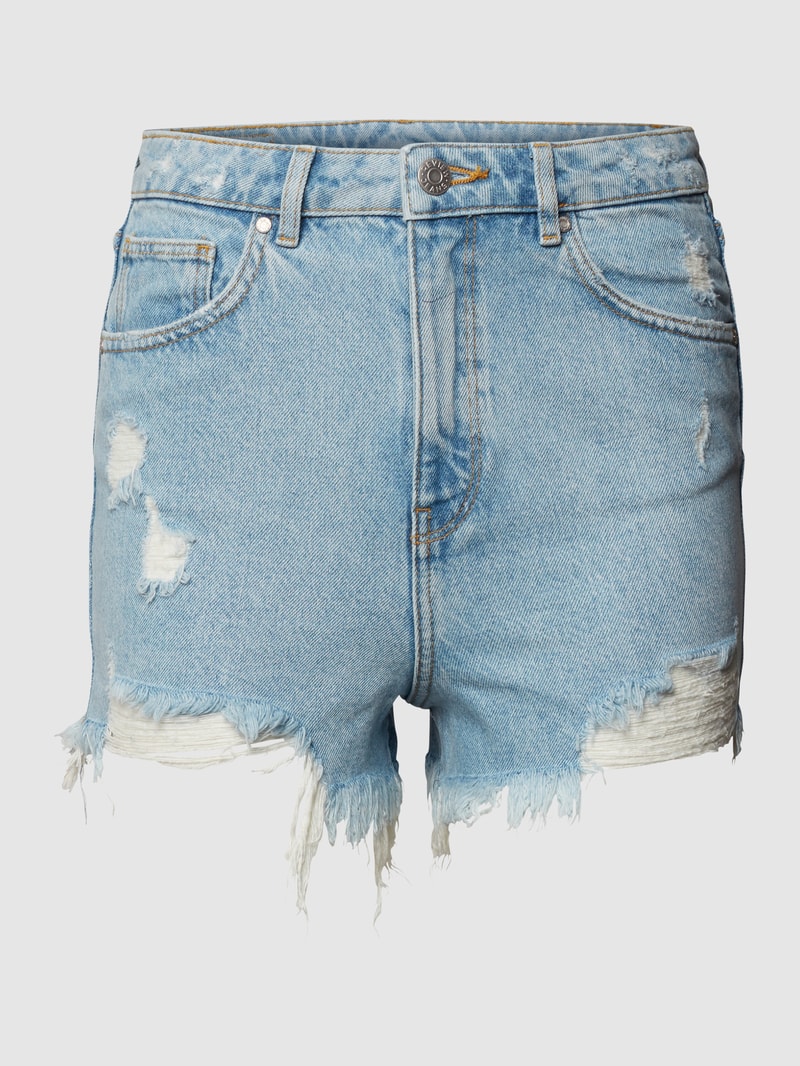 Jeansshorts im Destroyed-Look in hellblau