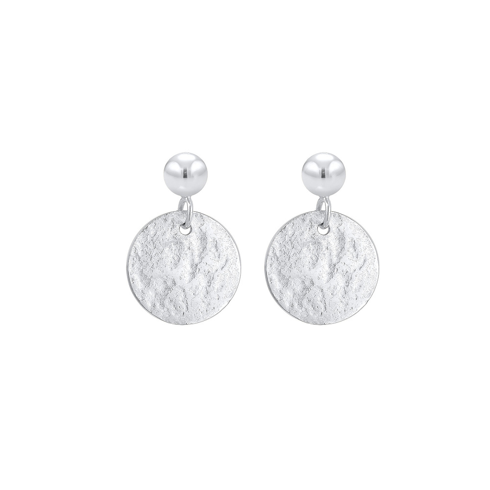 Elli Elli Boucles d'Oreilles Femmes Pendentif d'oreilles Plaquette Martelé Vintage Loo Boucles d'oreilles