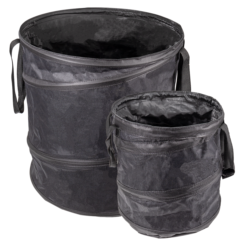Powertec Garden Pop-Up Gartenabfallsäcke 2er-Set, Schwarz