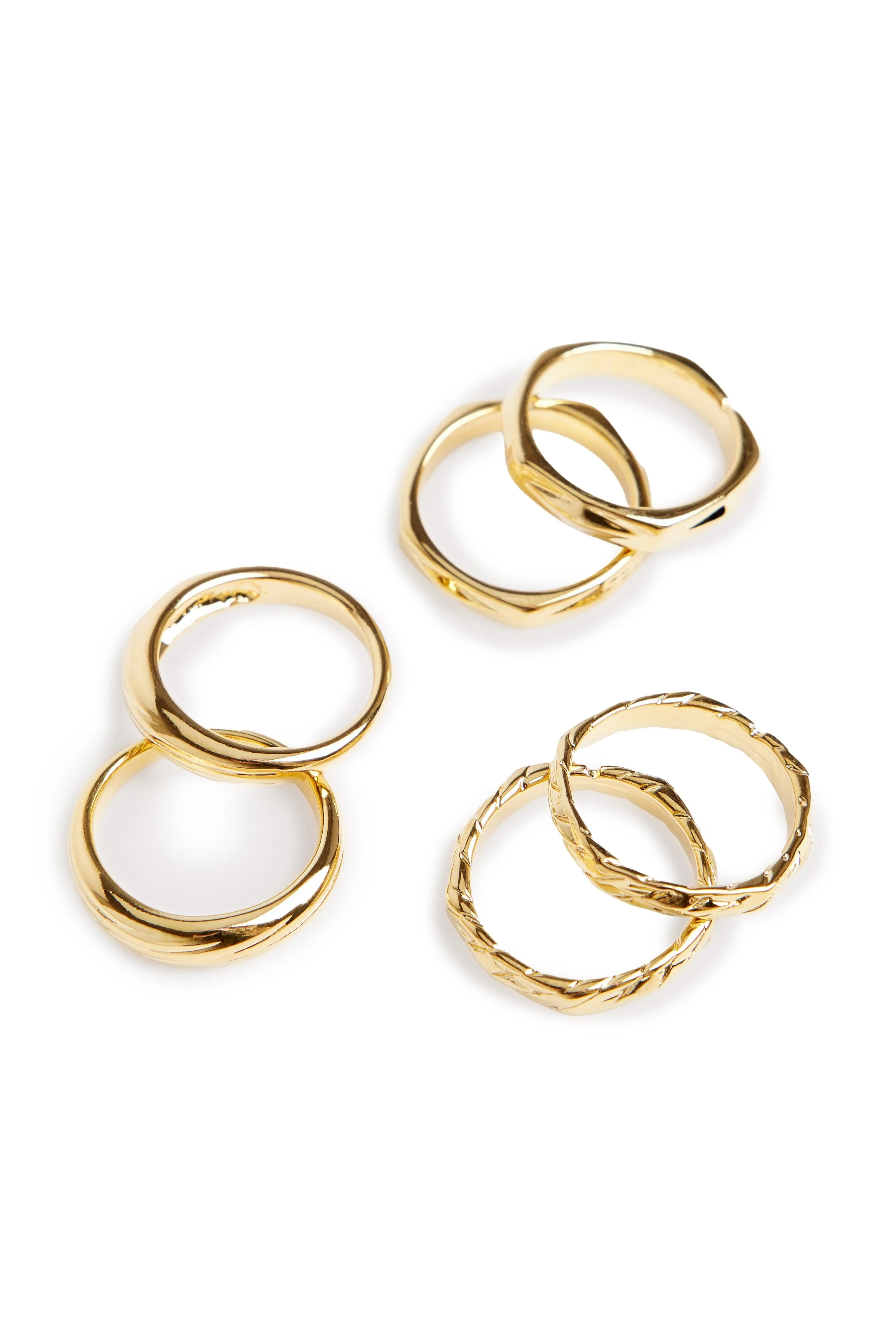 Gemischte vergoldete Ringe im 6-er Pack