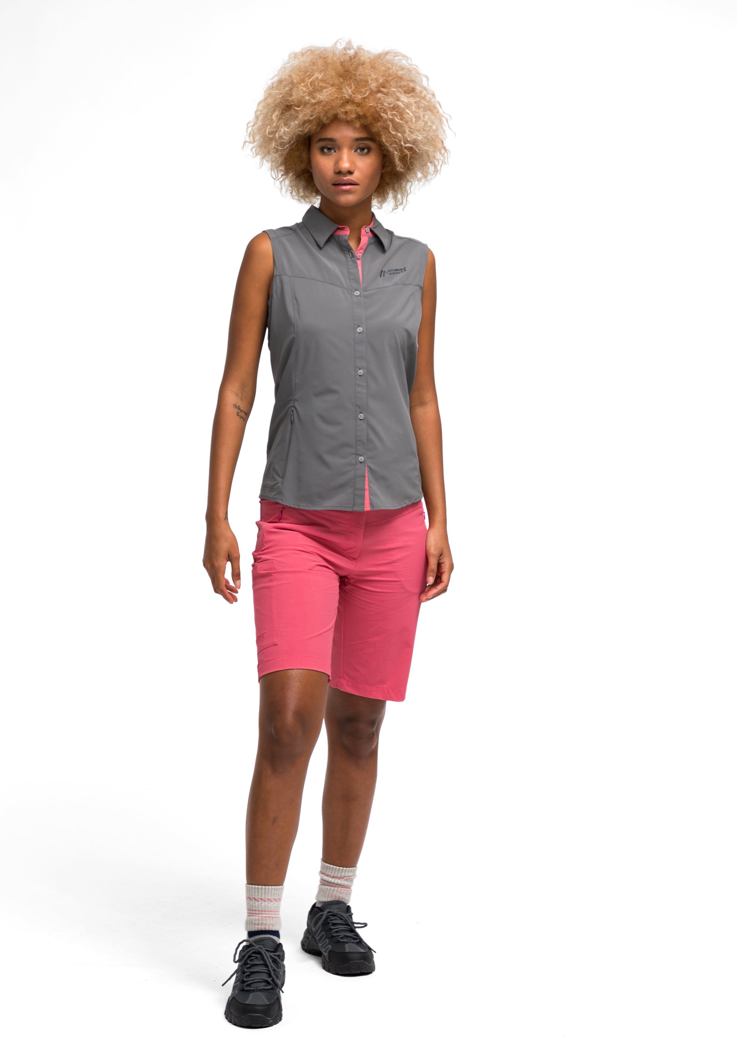 Maier Sports Funktionsbluse Sinnes W Leichte, elastische Trekkingbluse mit Sonnenkragen