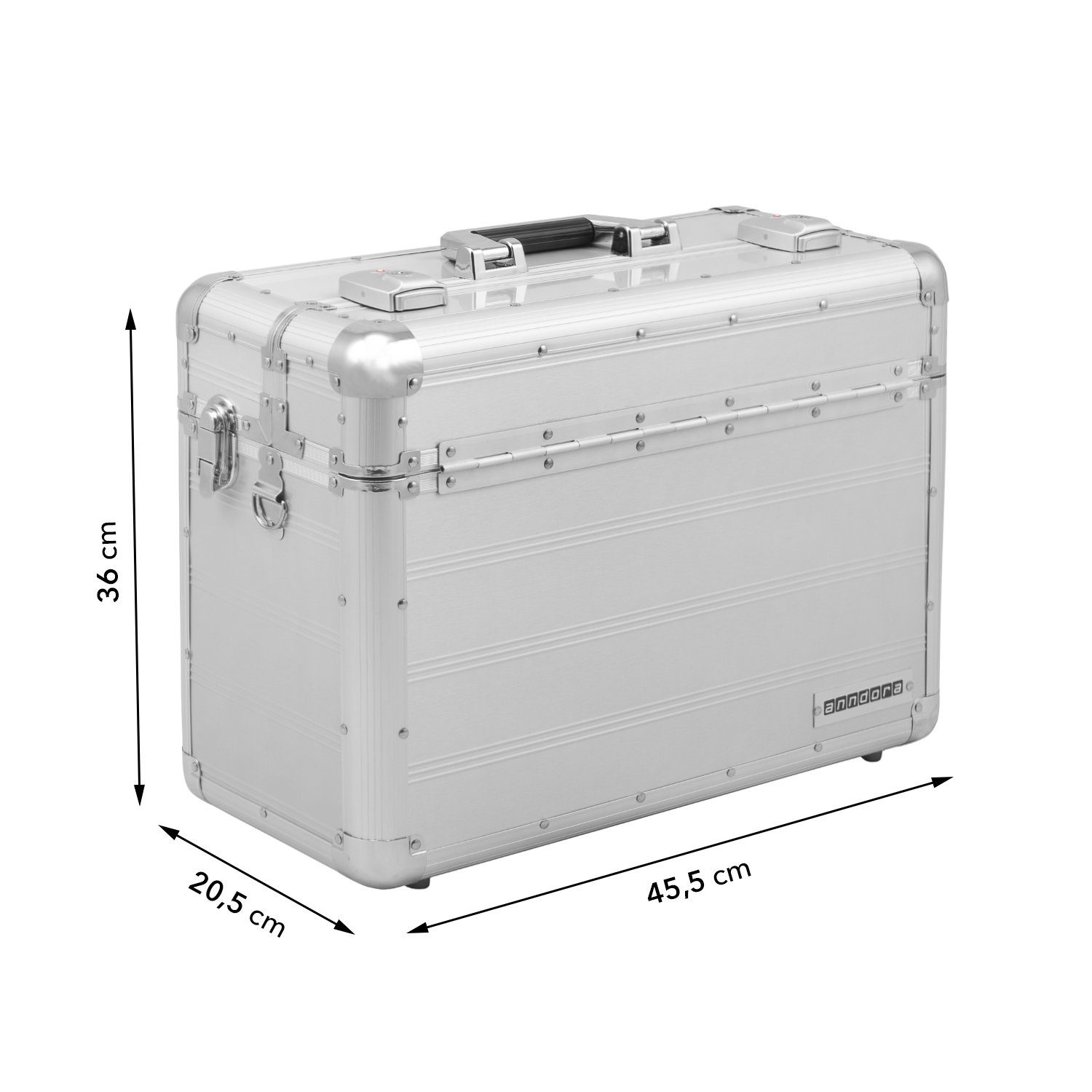 anndora Pilotenkoffer Businesskoffer TSA Schlösser Aluminium Oberfläche Farbwahl, 0 Rollen