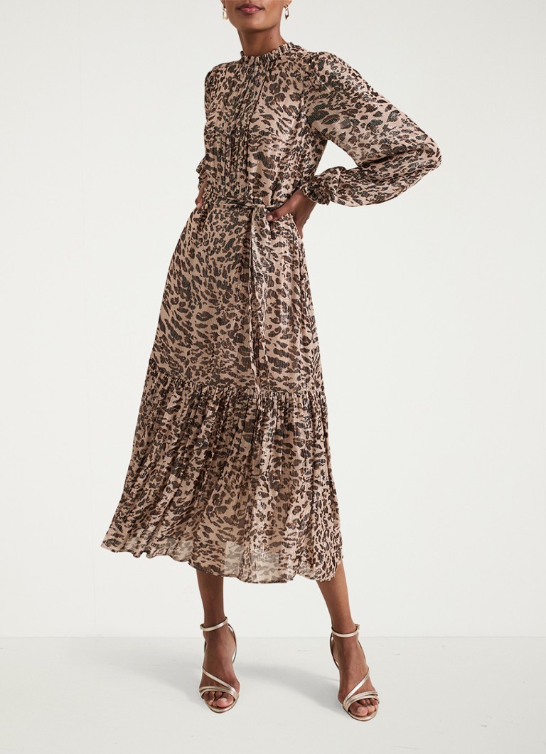 Abito midi Eve di Phase Eight, con stampa leopardata e lurex