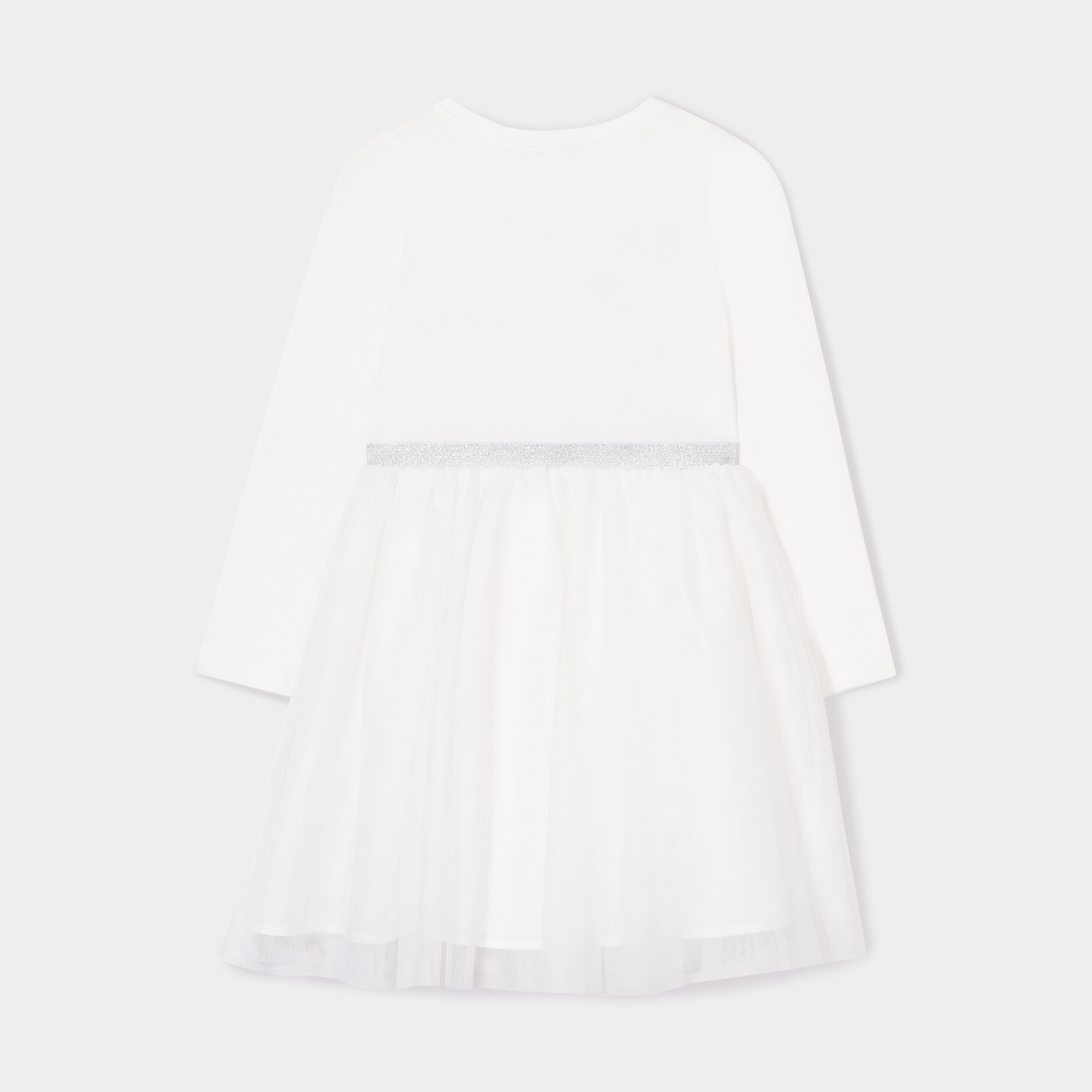 Robe patineuse bas tulle détails sequins ivoire fille | La Halle