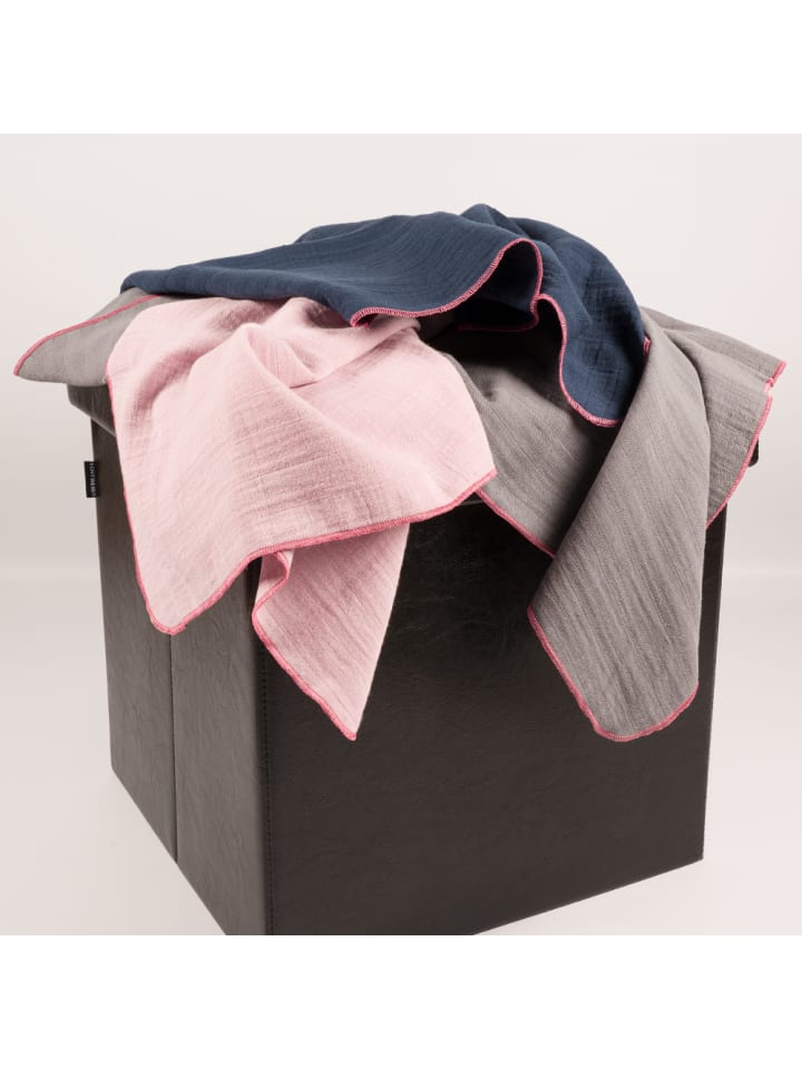 SlumberOrganix Bio Musselin Tücher 3er-Pack in Blau günstig kaufen 75x75 cm