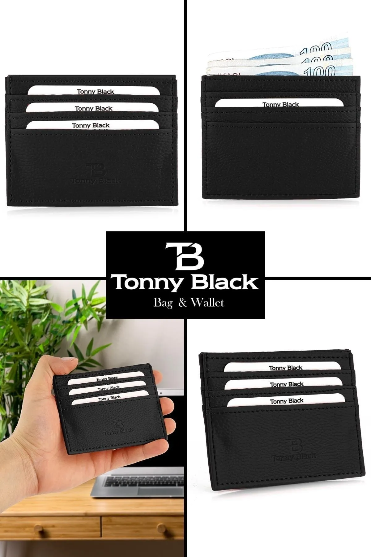 Tonny Black  Kartenetui - Schwarz - Unifarben