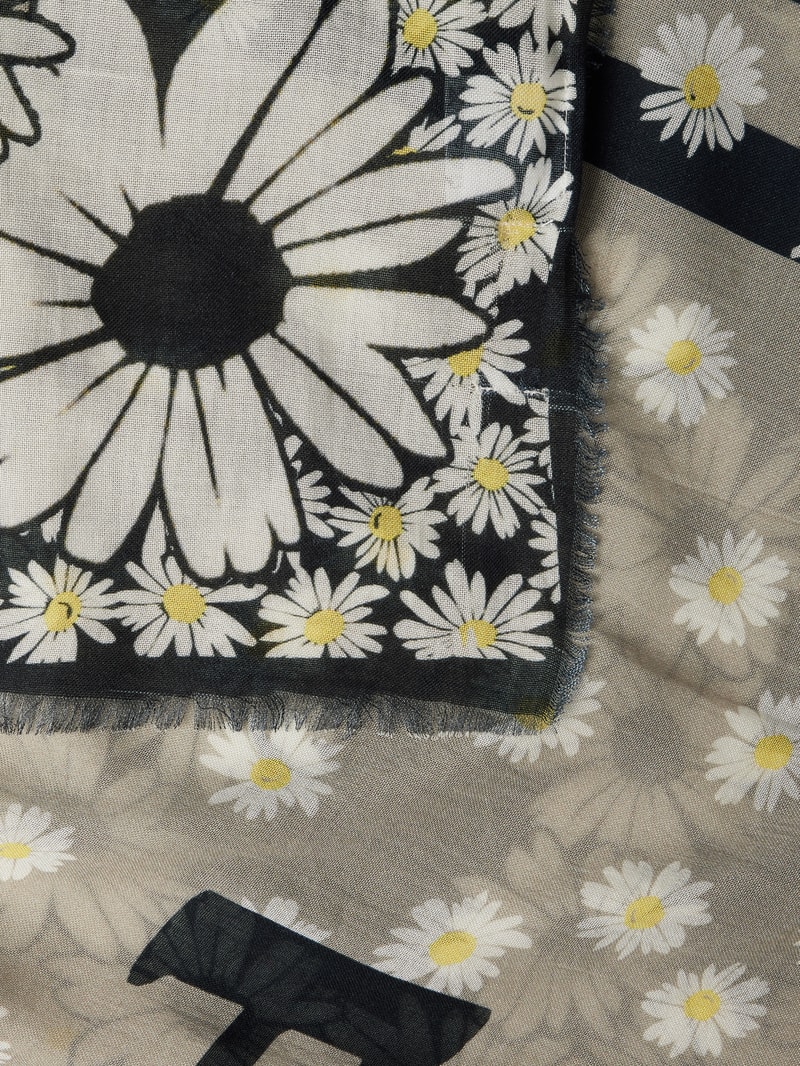 Schal mit Allover-Muster Modell 'Daisy' in anthrazit
