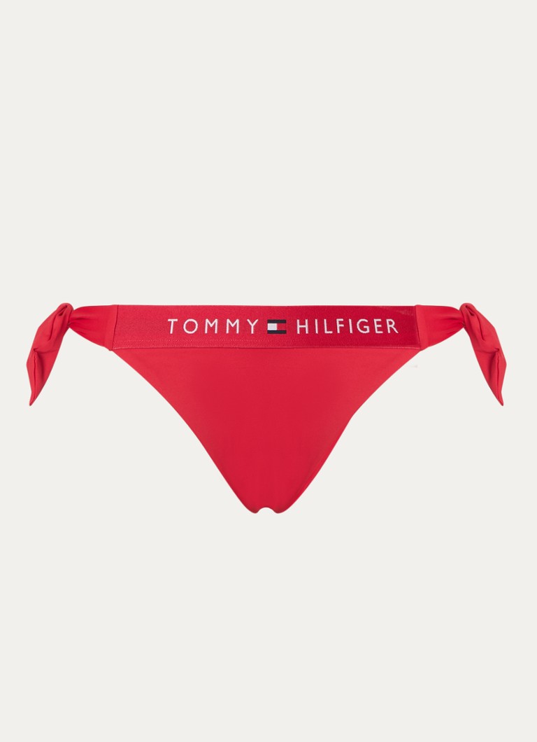 Slip de bikini cu bandă la talie și logo Tommy Hilfiger