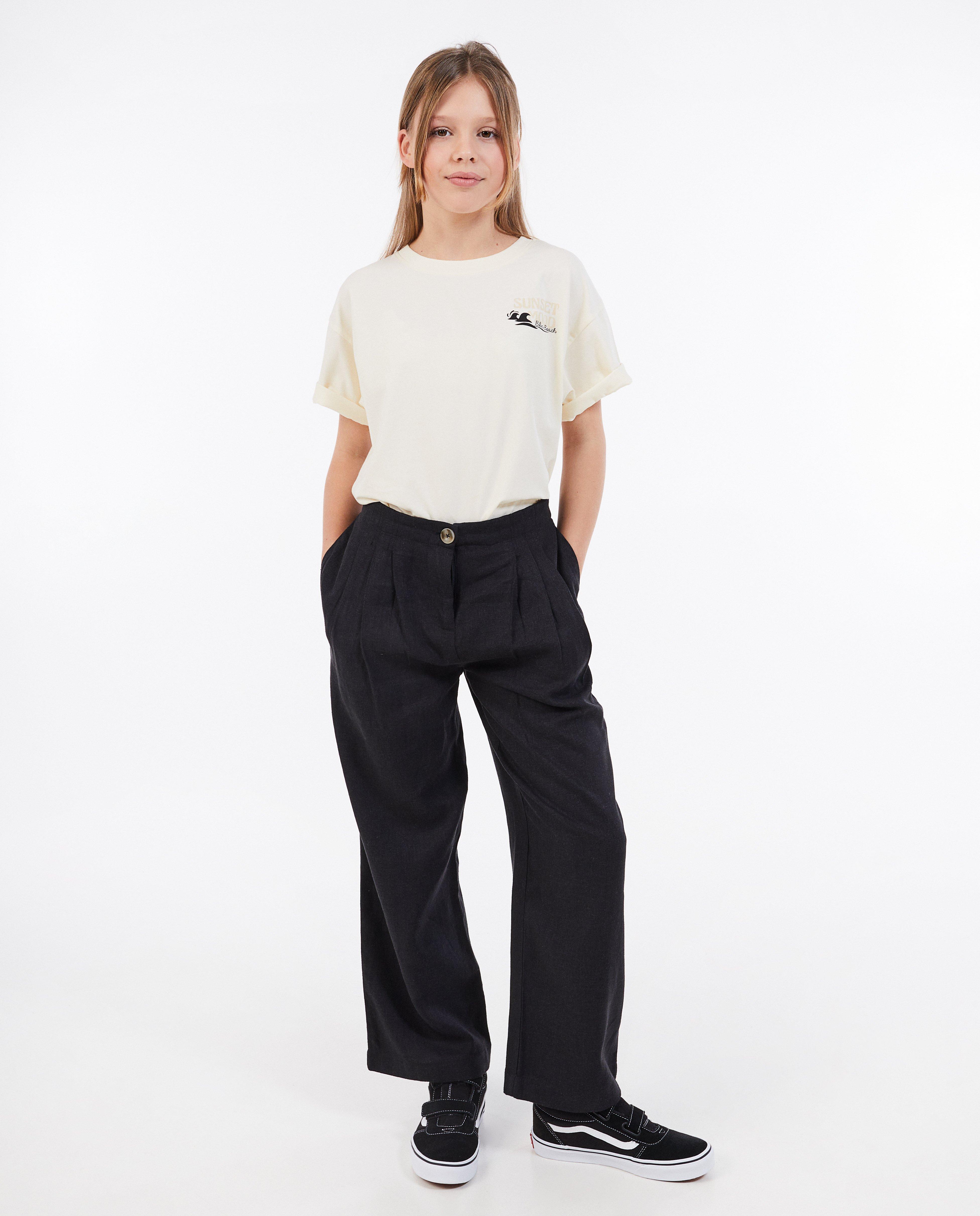 Pantaloni negri din amestec de in Fish & Chips