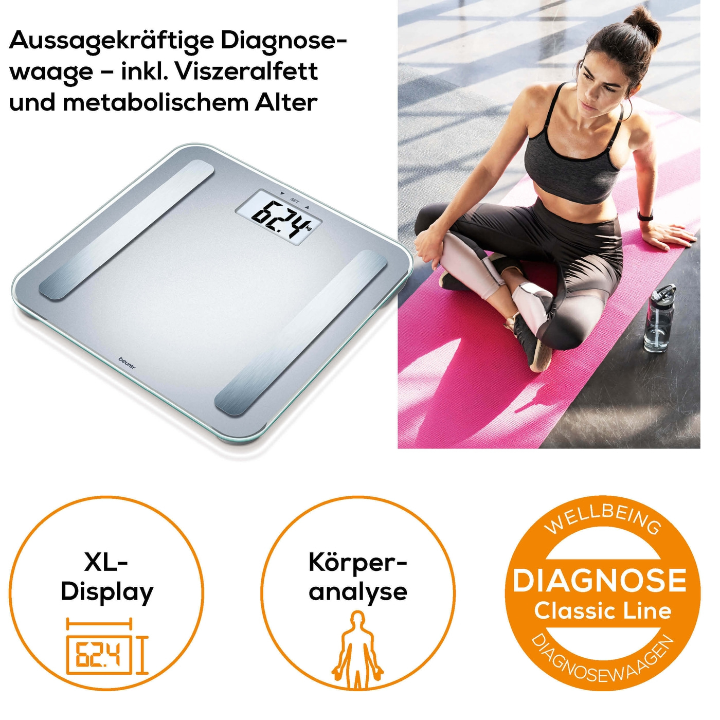 Beurer BF 183 Diagnosewaage-Diagnosewaage mit extra großen Anzeige